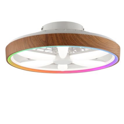 Ventilator LED RGBW dimabil de tavan GAIANO LED/24W/230V 2700-6500K d. 48 cm maro + telecomandă