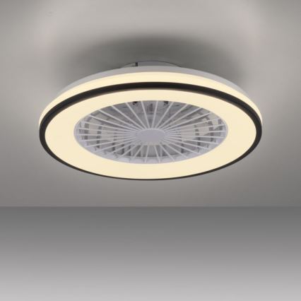 Ventilator LED RGBW dimabil de tavan cu sursă de lumină JUST LIGHT. 14447-18 LENO LED/44W/230V 3000-6500K d. 48,6 cm alb + telecomandă