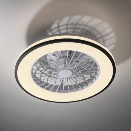 Ventilator LED RGBW dimabil de tavan cu sursă de lumină JUST LIGHT. 14447-18 LENO LED/44W/230V 3000-6500K d. 48,6 cm alb + telecomandă
