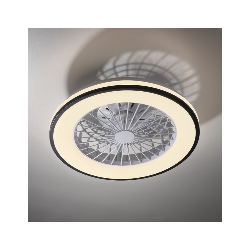 Ventilator LED RGBW dimabil de tavan cu sursă de lumină JUST LIGHT. 14447-18 LENO LED/44W/230V 3000-6500K d. 48,6 cm alb + telecomandă