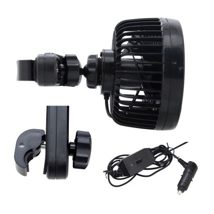 Ventilator pentru tetieră auto 4W/12V negru