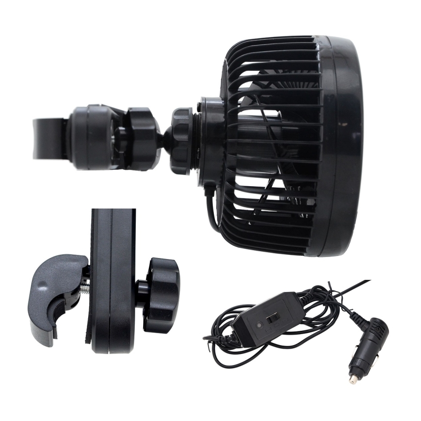 Ventilator pentru tetieră auto 4W/12V negru