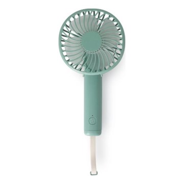 Ventilator reîncărcabil de buzunar, 5 W/5 V, 1200 mAh, turcoaz