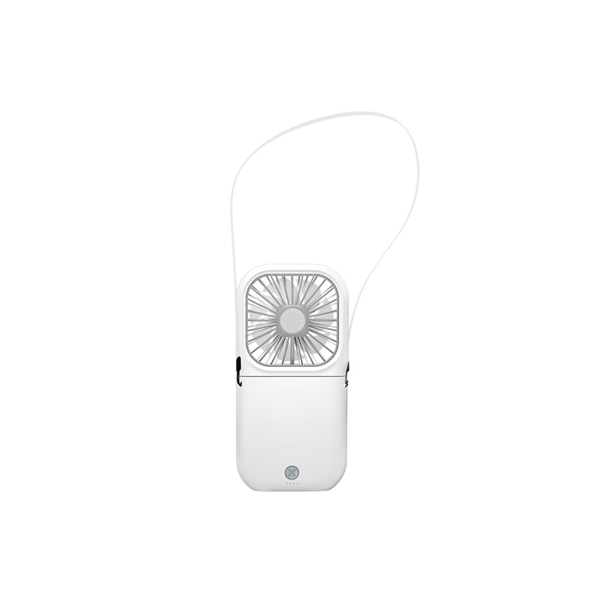 Ventilator reîncărcabil de buzunar 5W/5V 2500 mAh alb