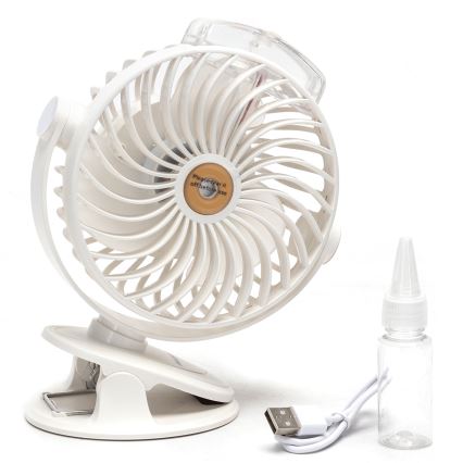 Ventilator reîncărcabil de buzunar Aigostar 2W/5V 2400mAh USB alb