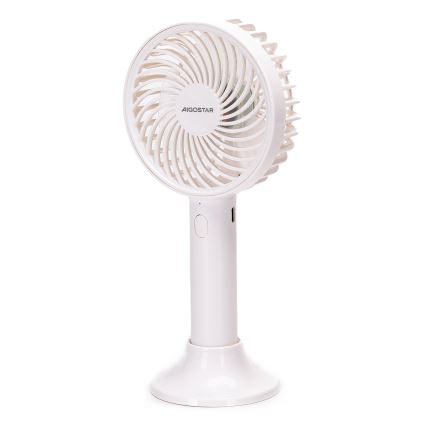 Ventilator reîncărcabil de buzunar Aigostar 3W/5V 1500mAh USB alb