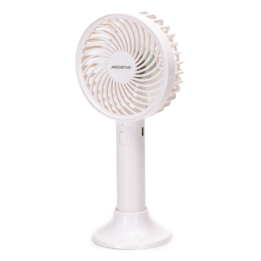 Ventilator reîncărcabil de buzunar Aigostar 3W/5V 1500mAh USB alb