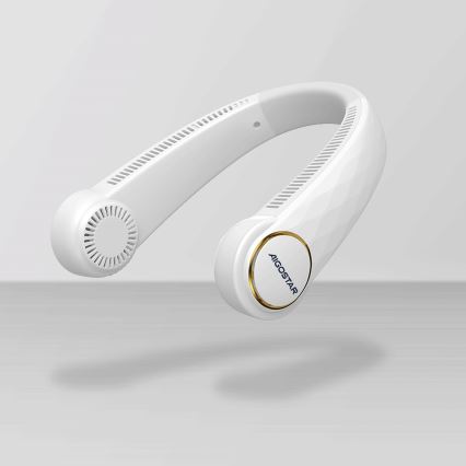 Ventilator reîncărcabil de gât Aigostar 4W/5V 2000mAh alb