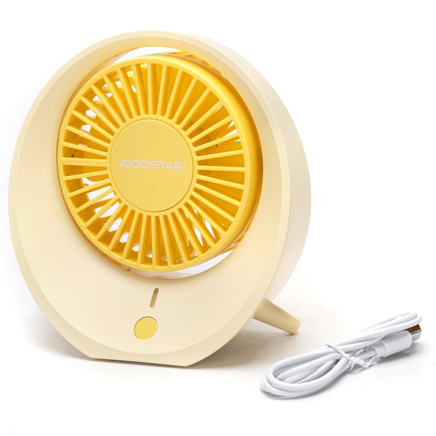 Ventilator reîncărcabil de masă Aigostar 3W/5V 1200mAh USB portocaliu