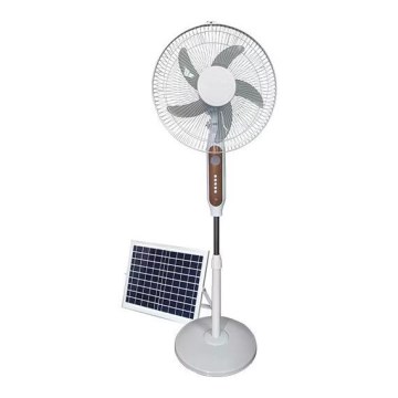 Ventilator solar cu stativ 15W/4V/230V Ø 45 cm alb