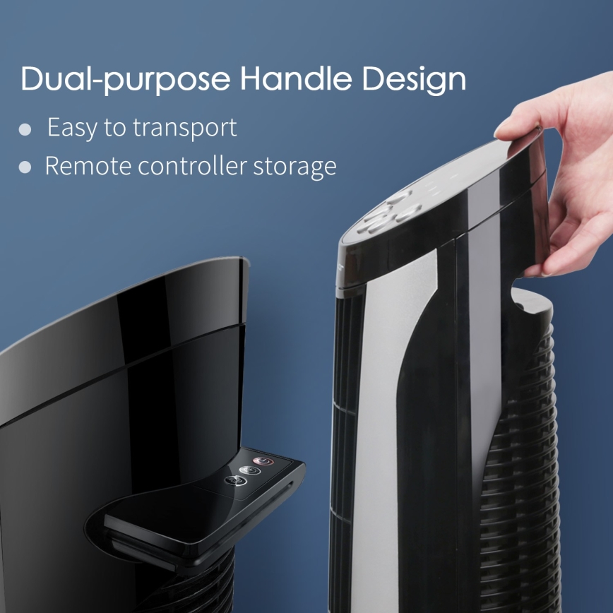 Ventilator tip turn 45W/230V negru/alb Aigostar + telecomandă