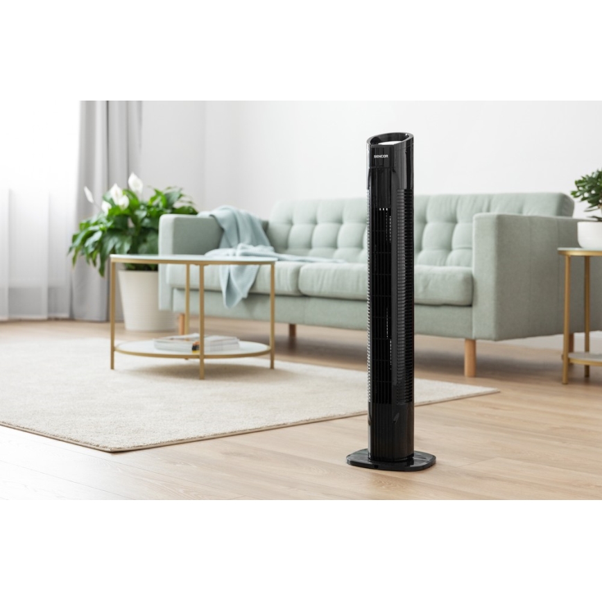 Ventilator turn 50W/230V negru Sencor + telecomandă