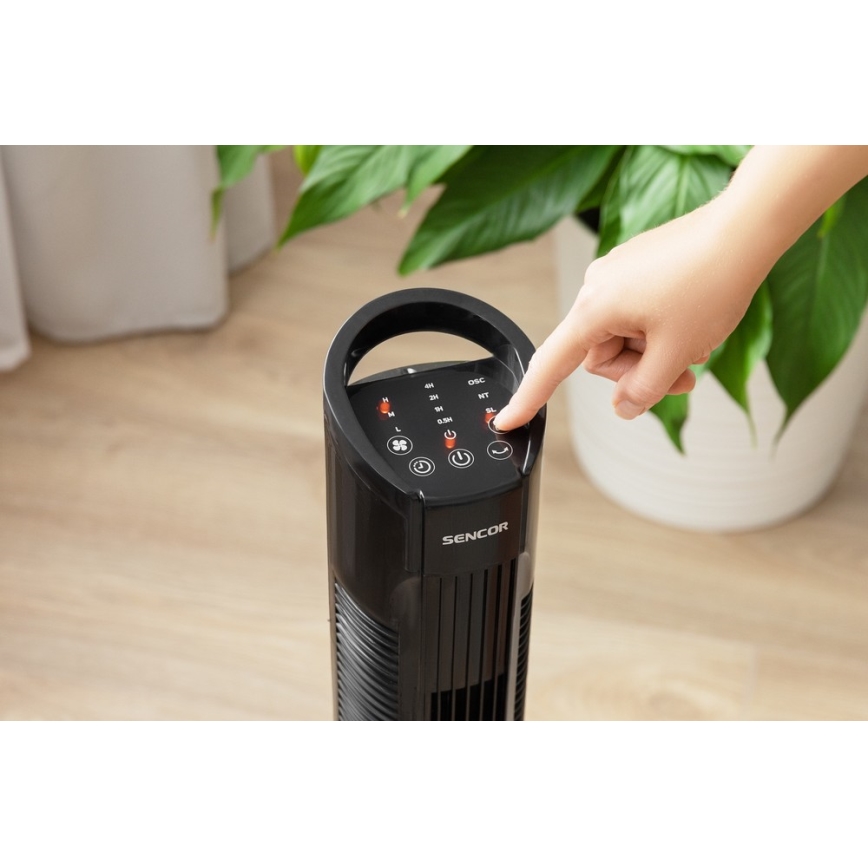 Ventilator turn 50W/230V negru Sencor + telecomandă