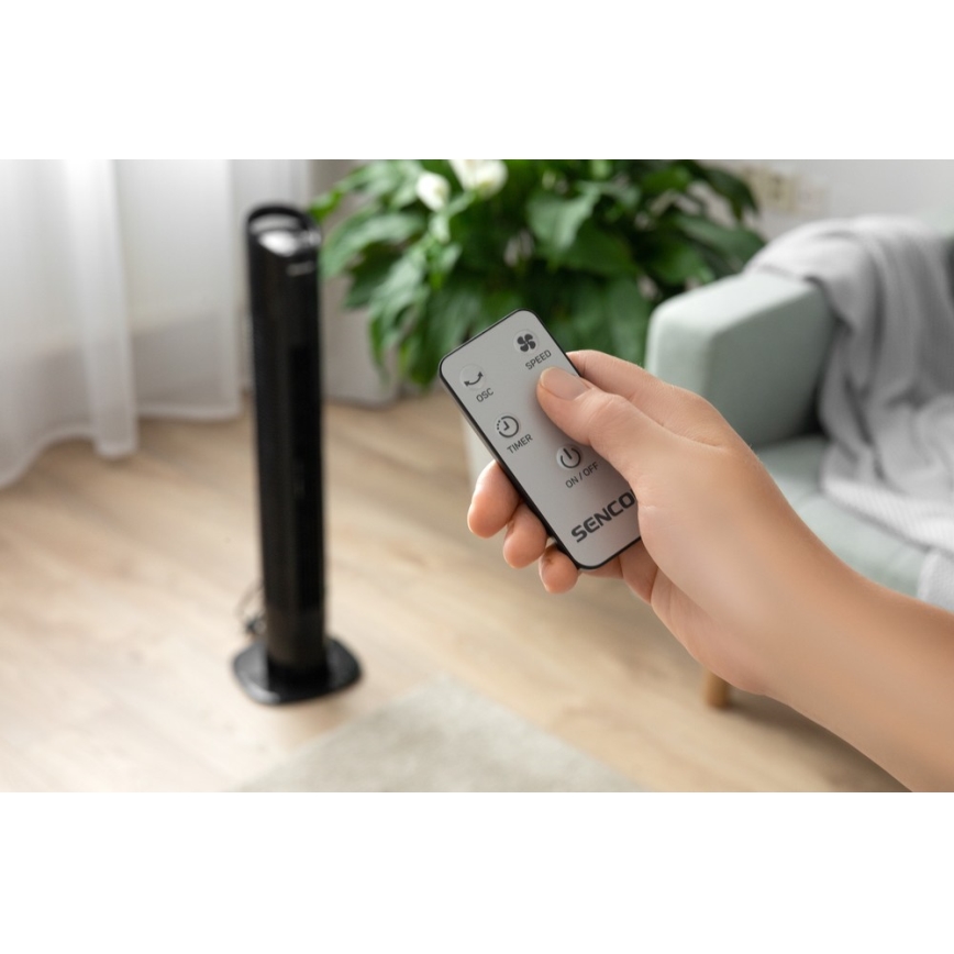 Ventilator turn 50W/230V negru Sencor + telecomandă