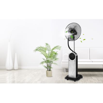 Ventilator turn cu efect de ceață Aigostar 95W/230V negru/gri + telecomandă