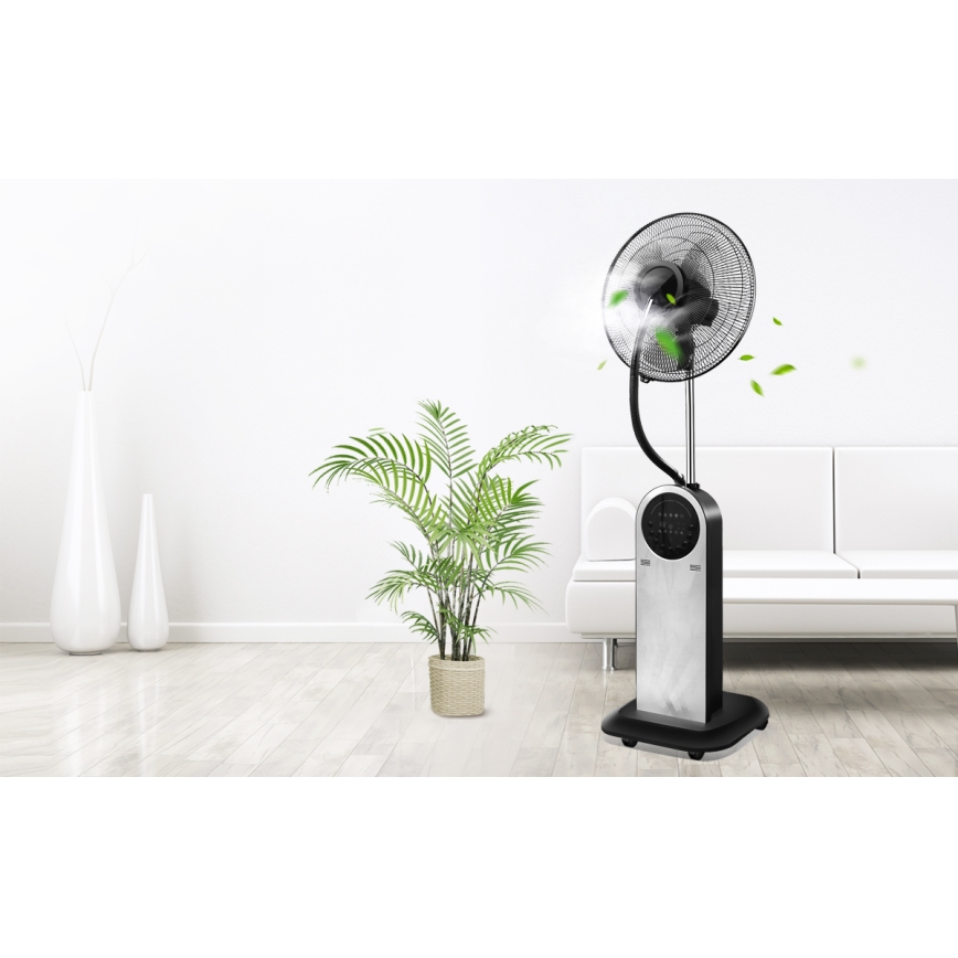 Ventilator turn cu efect de ceață Aigostar 95W/230V negru/gri + telecomandă