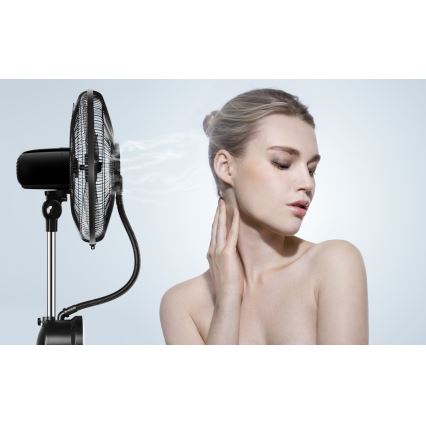 Ventilator turn cu efect de ceață Aigostar 95W/230V negru/gri + telecomandă