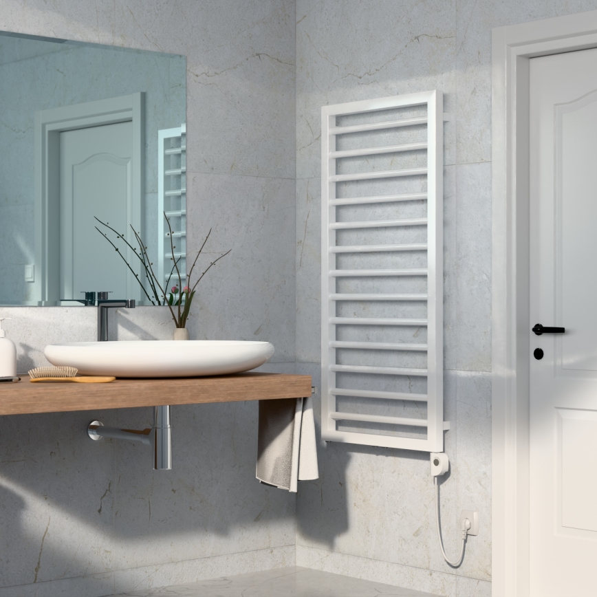 Vertaduro - Radiator de baie ADEL cu termostat, 600 W, 128 x 50 cm, alb