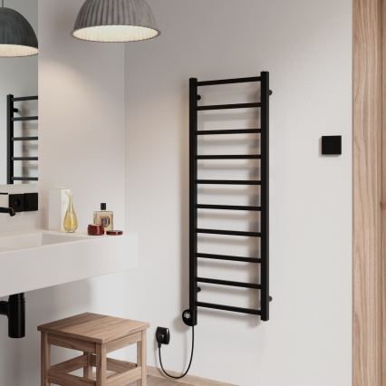 Vertaduro - Radiator de baie cu termostat ZOE 400W 114x40 cm negru