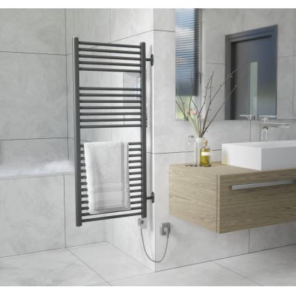 Vertaduro - Radiator de baie MEG cu termostat, 600 W, 118 x 50 cm, antracit