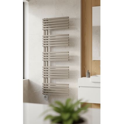 Vertaduro - Radiator de baie MICHELLE, cu termostat, 600 W, 129 x 50 cm, taupe