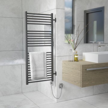 Vertaduro - Radiator de baie rotativ cu termostat MEG 600W 118x50 cm antracit
