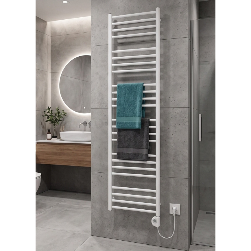 Vertaduro - Radiator de baie SIMONE cu termostat, 600 W, 174 x 50 cm, alb