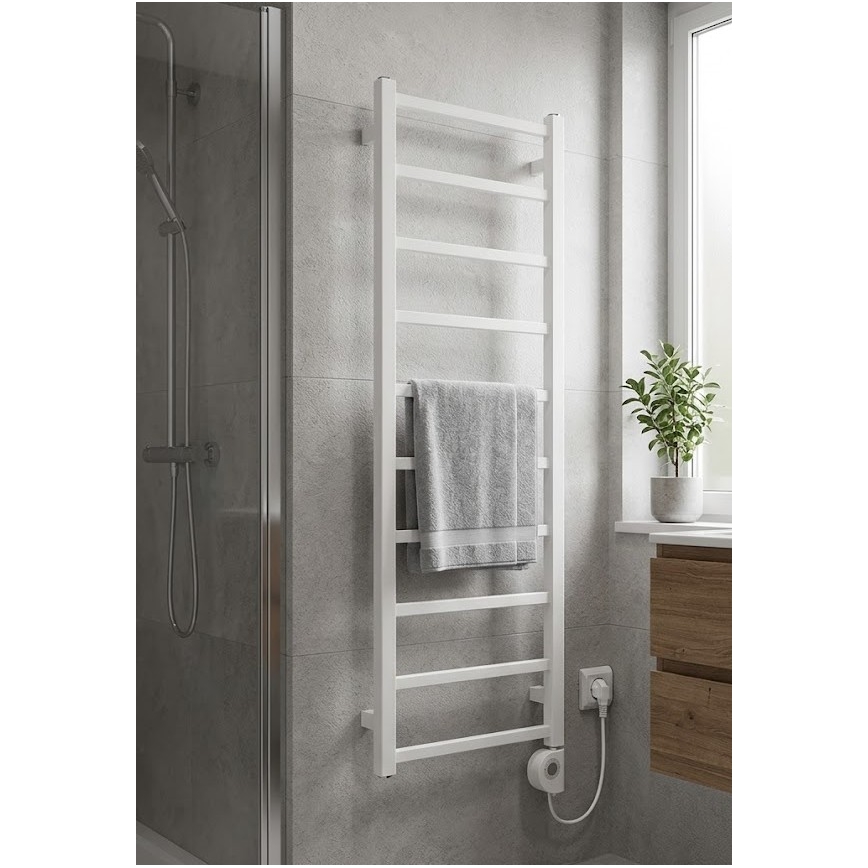 Vertaduro - radiator de baie ZOE cu termostat, 400 W, 114 x 40 cm, alb