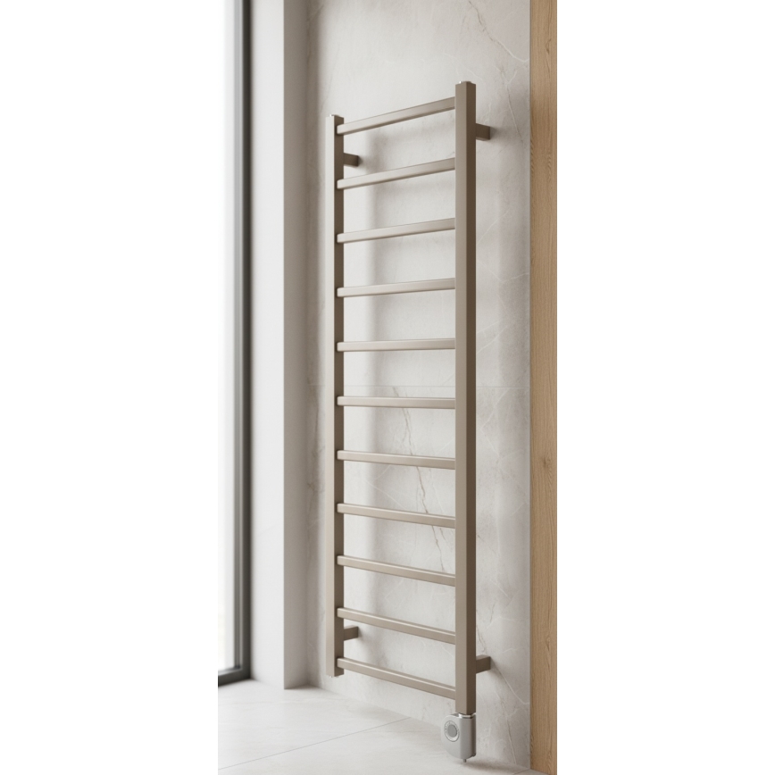 Vertaduro - Radiator de baie ZOE cu termostat, 400 W, 114 x 40 cm, taupe