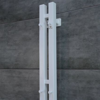 Vertaduro - Uscător electric pentru prosoape cu termostat VEO 70W/230V 120x9 cm IP44 alb, montare pe partea dreaptă