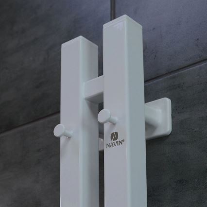 Vertaduro - Uscător electric pentru prosoape cu termostat VEO 70W/230V 120x9 cm IP44 alb, montare pe partea dreaptă