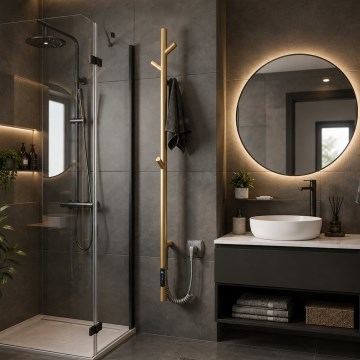 Vertaduro - Uscător electric de prosoape MEDA 37W 118x16 cm auriu