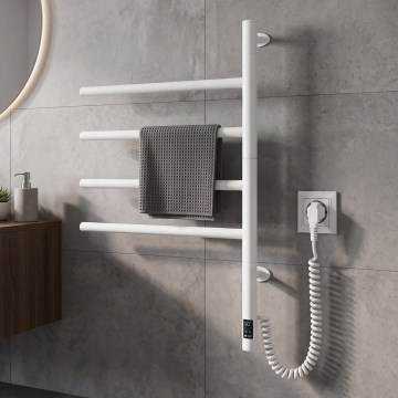 Vertaduro - Uscător electric rotativ pentru prosoape cu termostat ARA 60W/230V 65x49 cm IP44 alb
