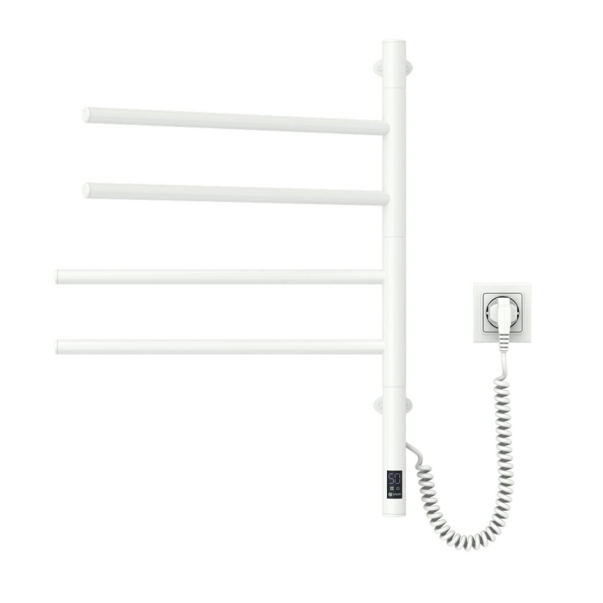 Vertaduro - Uscător electric rotativ pentru prosoape cu termostat ARA 60W/230V 65x49 cm IP44 alb