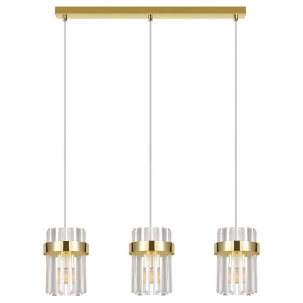 VETRO Lustră suspendată pe cablu 3xE14/10W/230V aurie