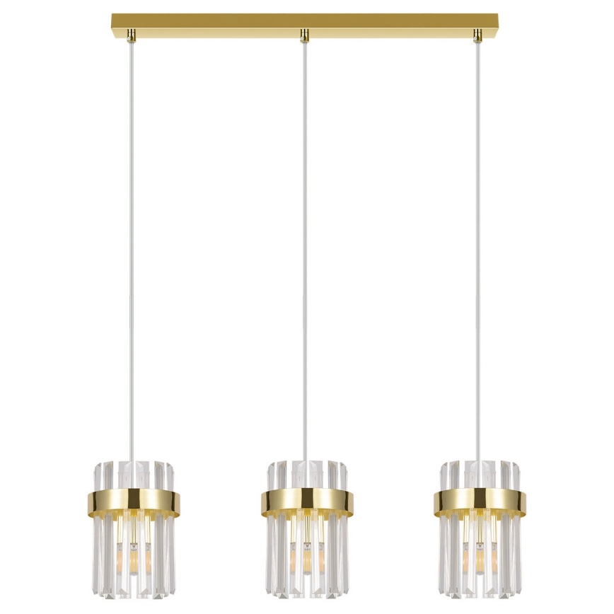 VETRO Lustră suspendată pe cablu 3xE14/10W/230V aurie
