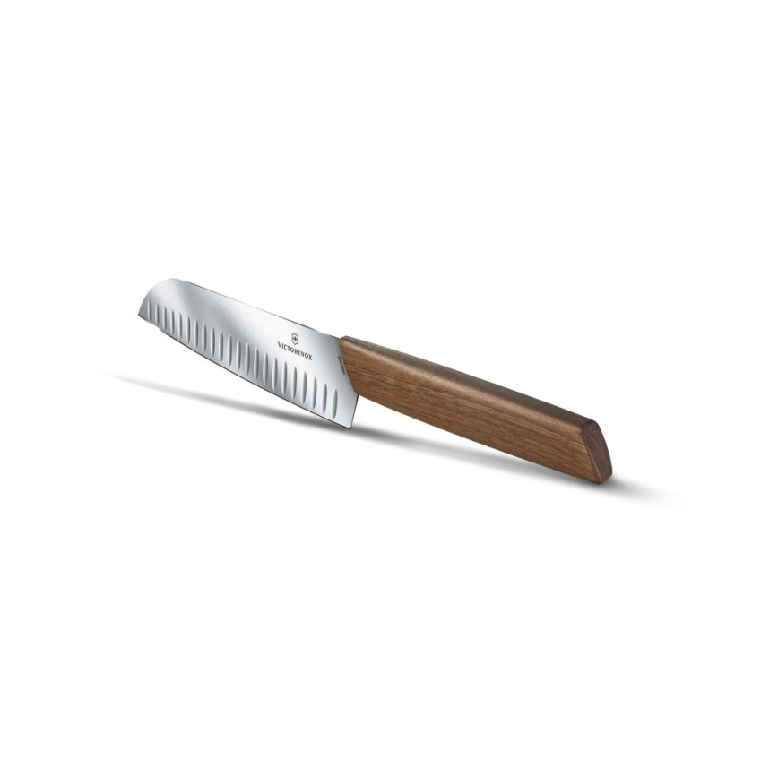 Victorinox - Cuțit de bucătărie Santoku SWISS MODERN 17 cm, mâner din nuc