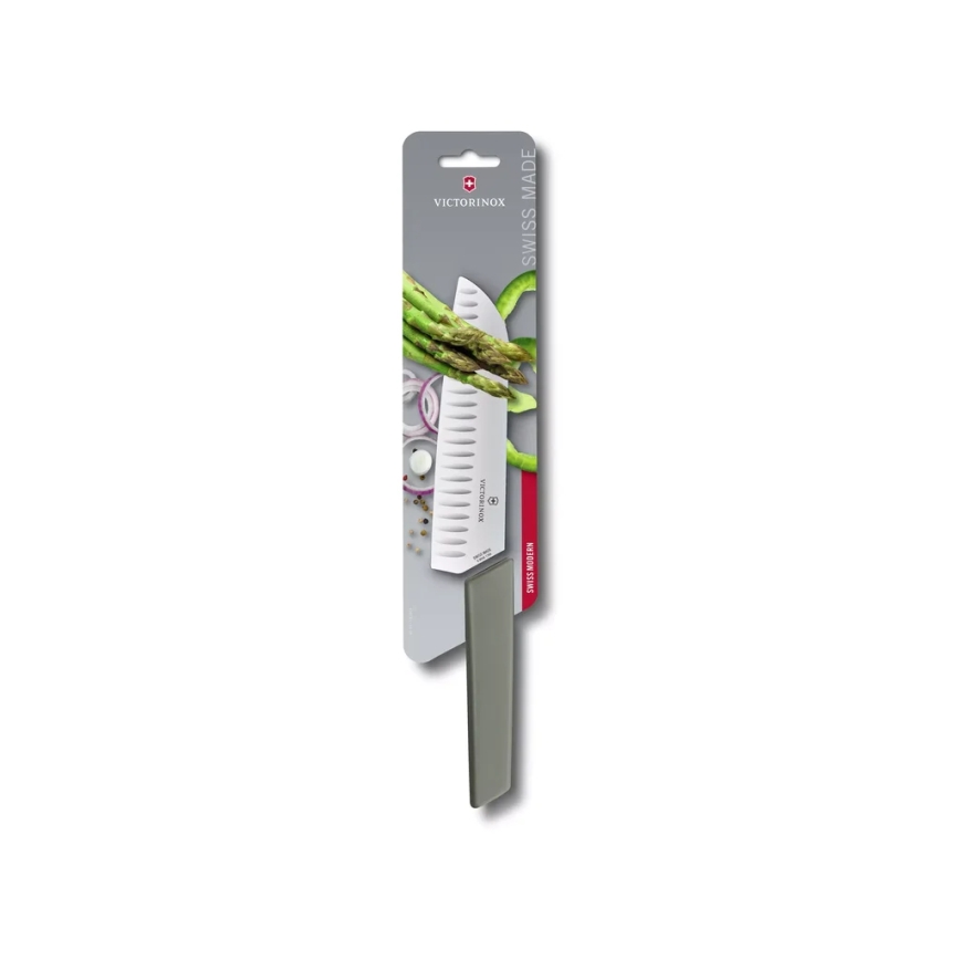 Victorinox - Cuțit de bucătărie Santoku SWISS MODERN, 17 cm, verde