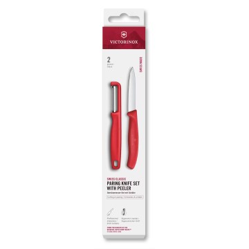 Victorinox - Set cuțit de bucătărie SWISS CLASSIC cu decojitor, roșu