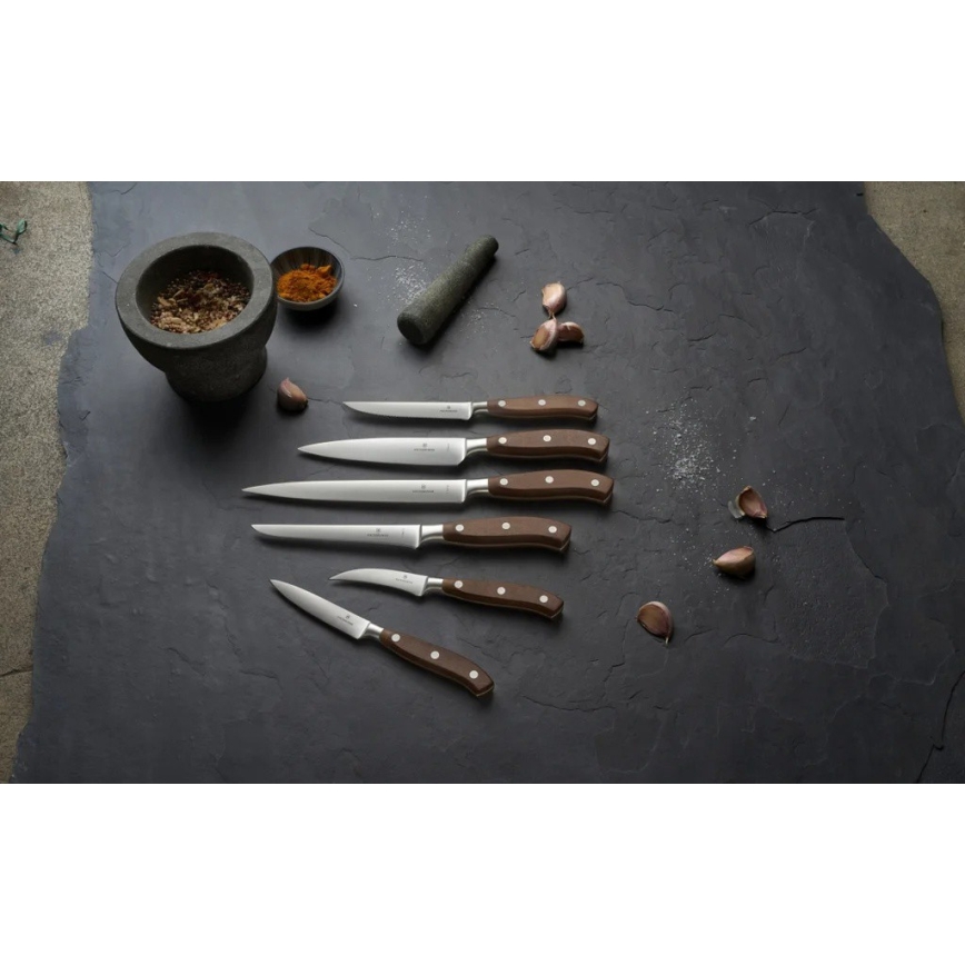 Victorinox - Set de 2 cuțite pentru friptură GRAND MAITRE, lamă 12 cm, mâner din arțar