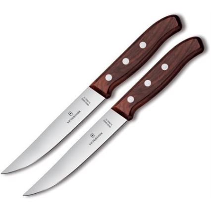 Victorinox - Set de 2 cuțite pentru friptură WOOD, lama 14 cm, mâner din arțar