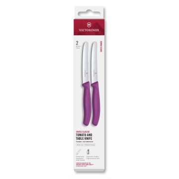 Victorinox - Set de 2 cuțite pentru legume SWISS CLASSIC, 11 cm, mov