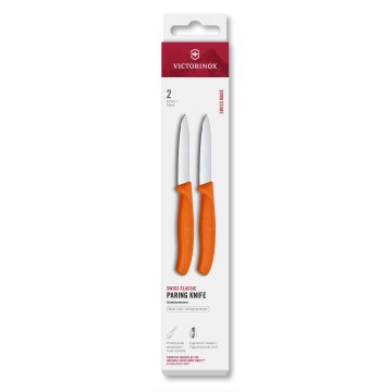 Victorinox - Set de 2 cuțite pentru legume SWISS CLASSIC, 8 cm, portocaliu