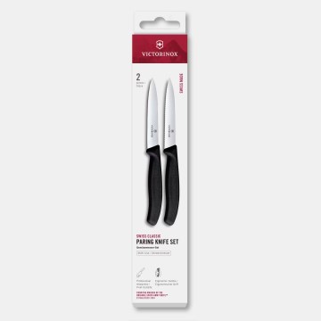 Victorinox - Set de 2 cuțite pentru legume SWISS CLASSIC, lamă 10 cm, negru