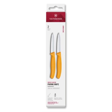 Victorinox - Set de 2 cuțite pentru legume SWISS CLASSIC, lamă 8 cm, galben