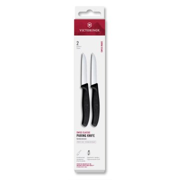 Victorinox - Set de 2 cuțite pentru legume SWISS CLASSIC, lamă 8 cm, negru