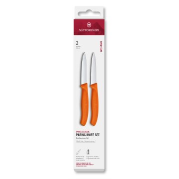 Victorinox - Set de 2 cuțite pentru legume SWISS CLASSIC, lamă 8 cm, portocaliu