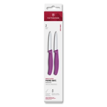 Victorinox - Set de 2 cuțite pentru legume SWISS CLASSIC, lamă de 8 cm, mov