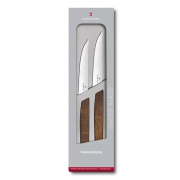 Victorinox - Set de 2 cuțite pentru steak SWISS MODERN, 12 cm, nuc