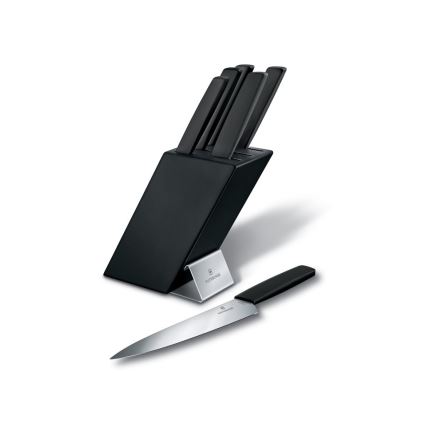 Victorinox - Set de 7 cuțite de bucătărie în suport SWISS MODERN, fag/negru